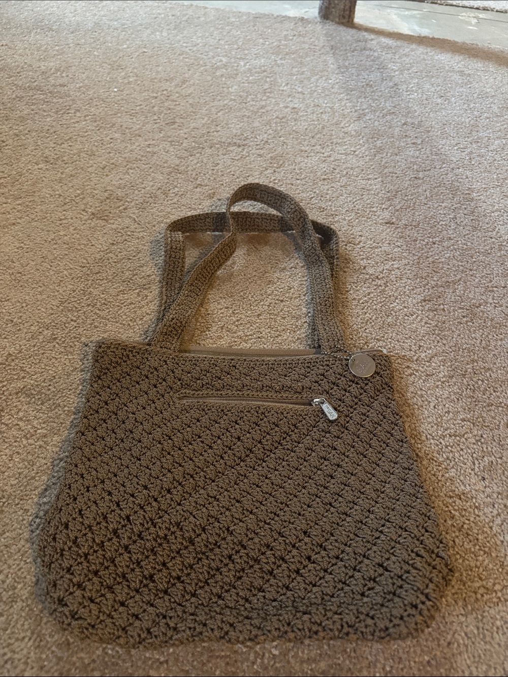 Classic Knit Tote Bag in Brown